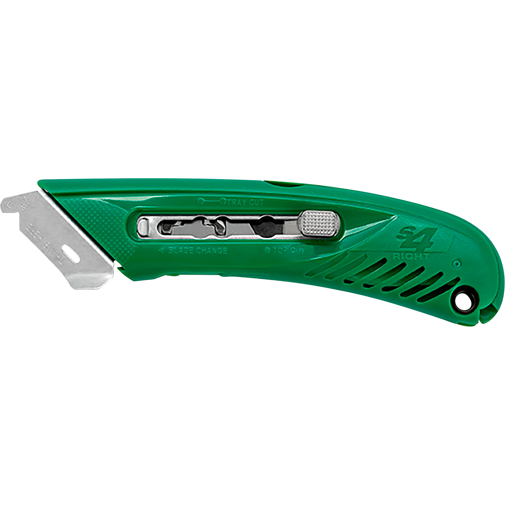 Pacific Handy Cutter S4 Guarded Safety Box Cutter, Right-Handed, Green, Model# S4R